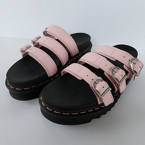 NWOT Dr. Martens Blaire Slide Platform Sandal Chalk Pink - Picture 3 of 12